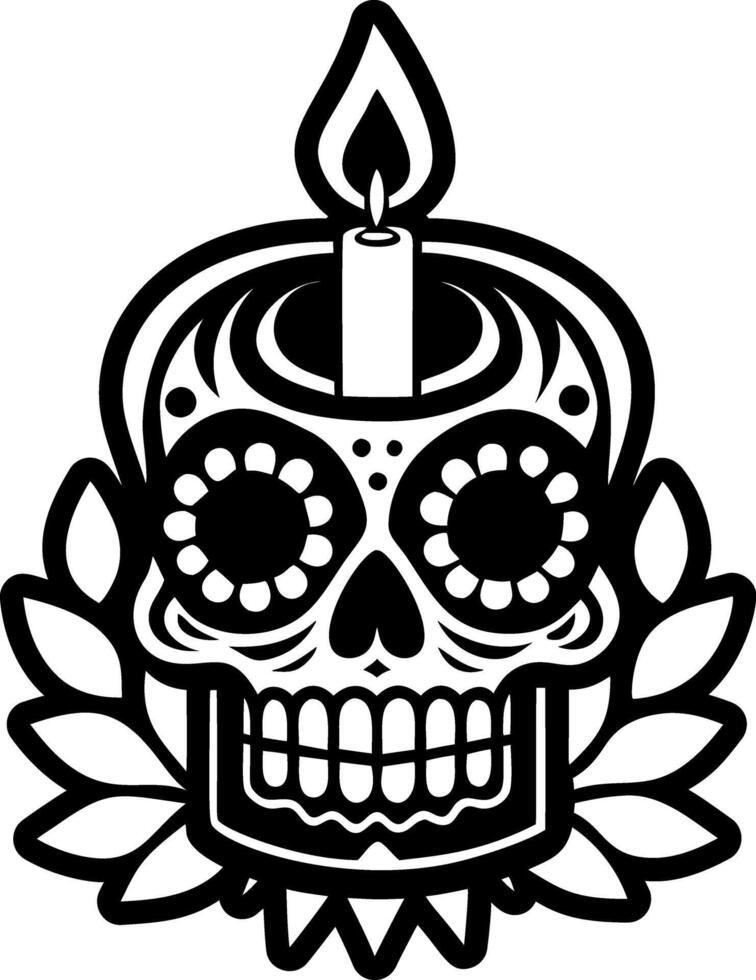 Skull candle icon in solid style vector