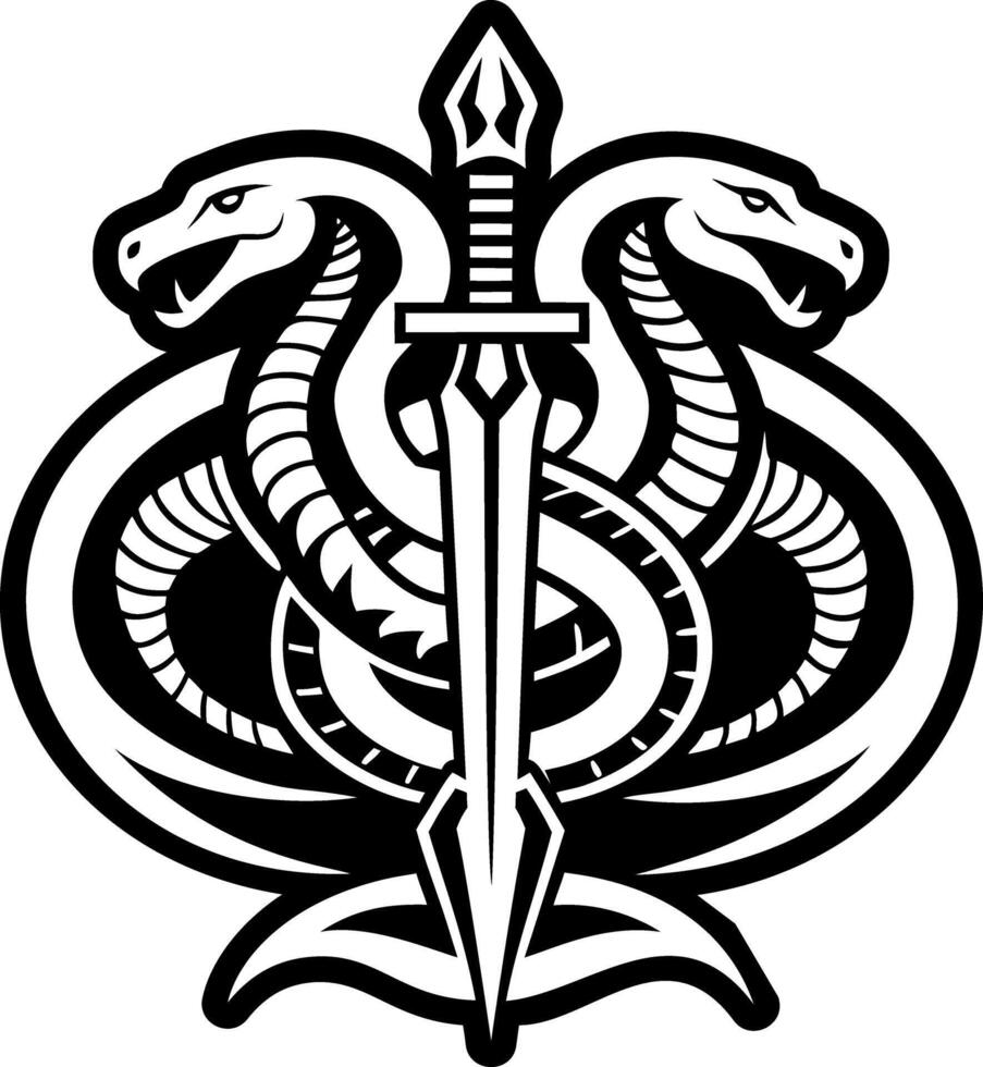 Snake dagger icon in glyph style vector