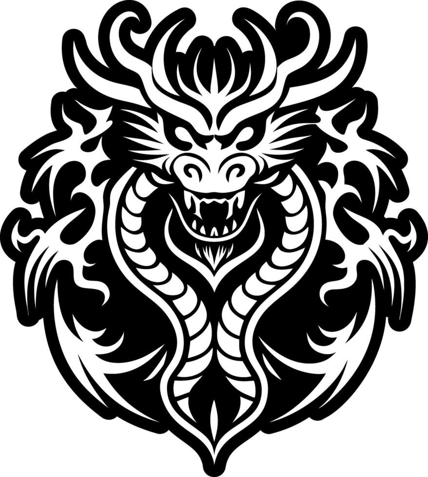 A solid icon of dragon tattoo vector
