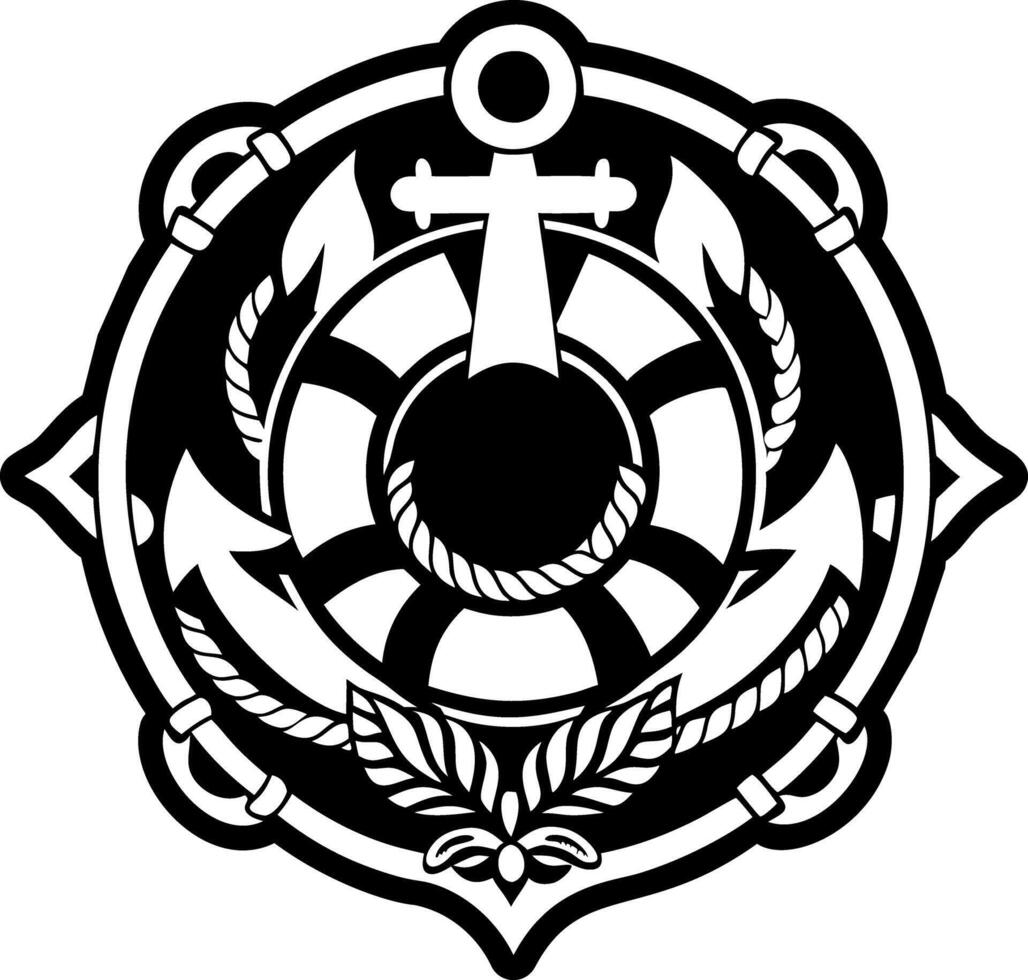 A solid style icon of buoy tattoo vector