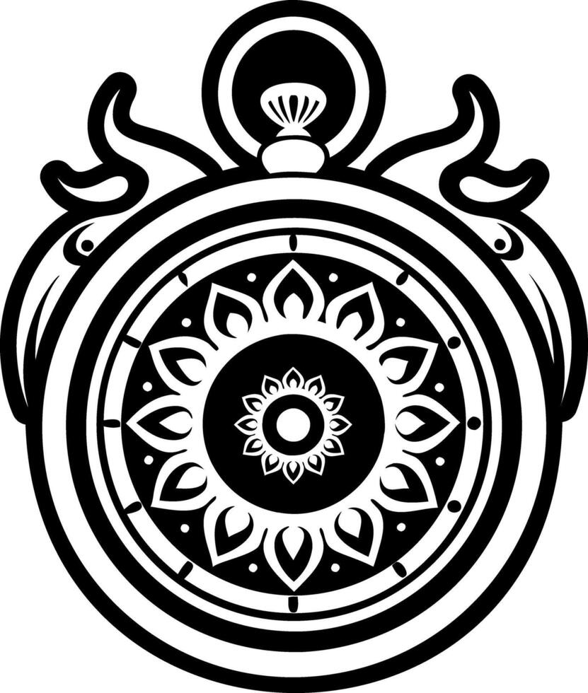 Pocket watch icon in solid style vector