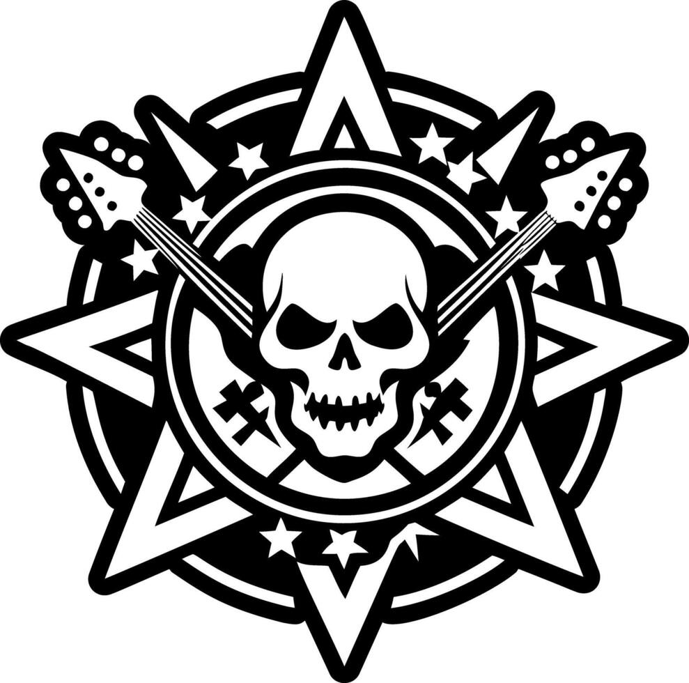 A filled style icon of rock skull vector
