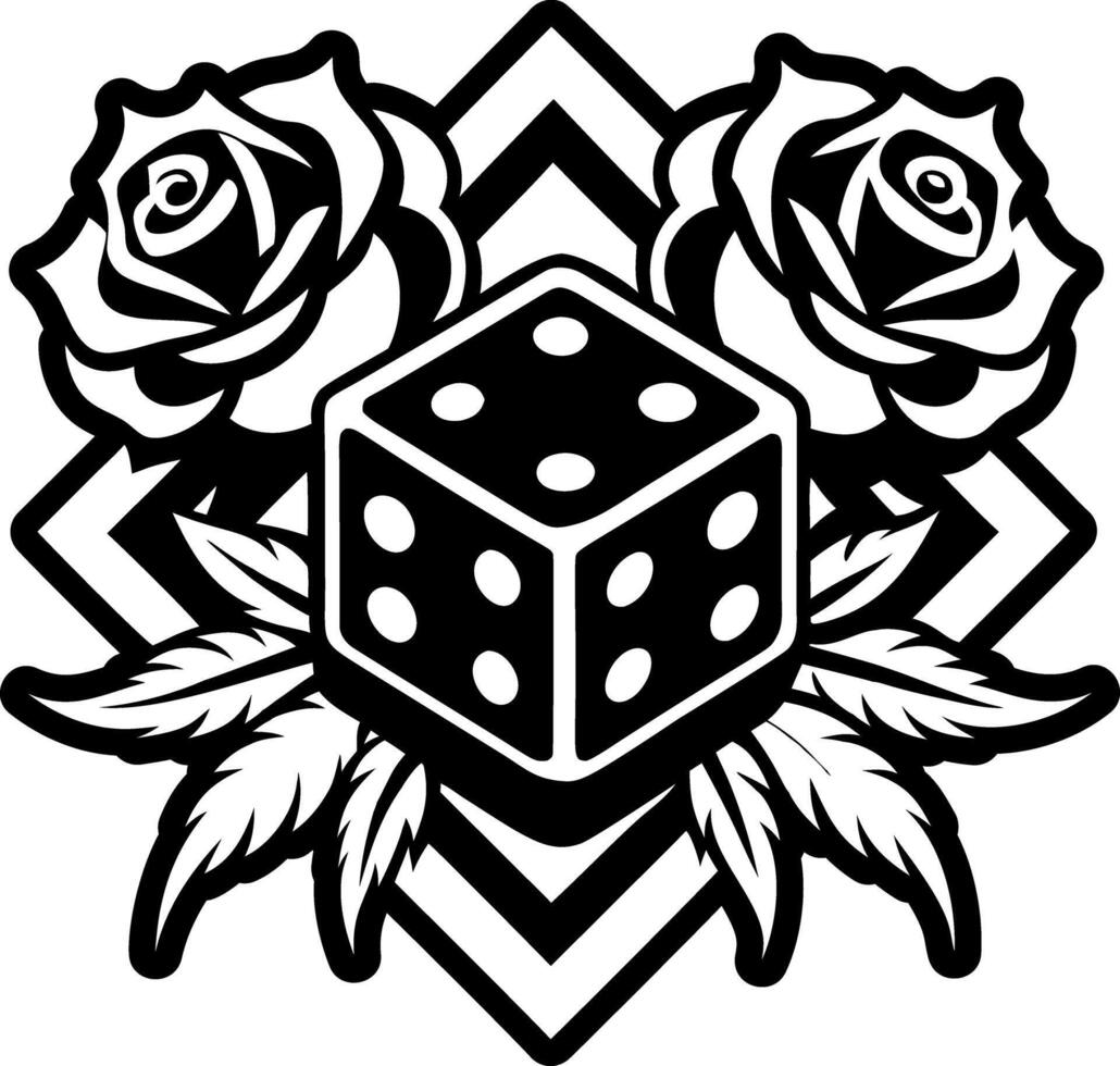 Dice tattoo icon designed in solid style vector