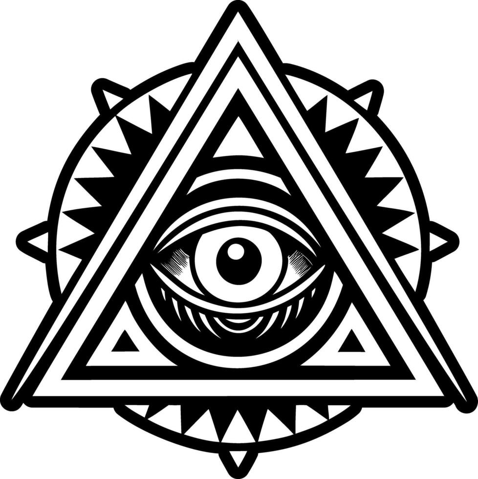 A glyph style icon of providence eye vector