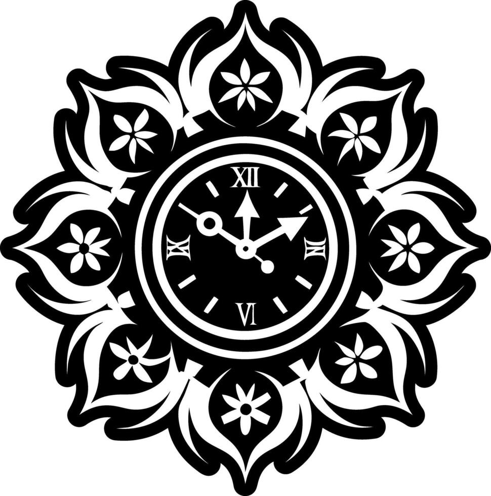 Glyph style icon of clock tattoo vector
