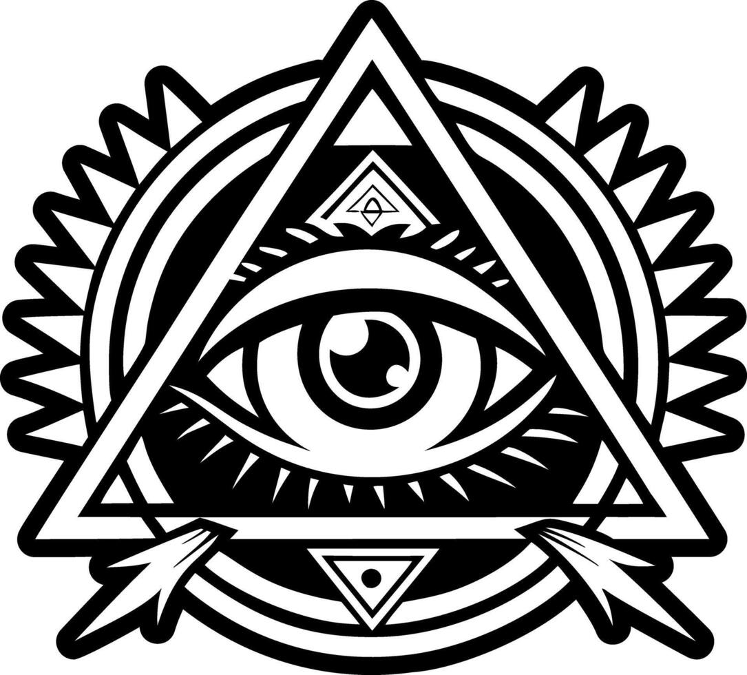 Sacred eye icon in glyph style vector