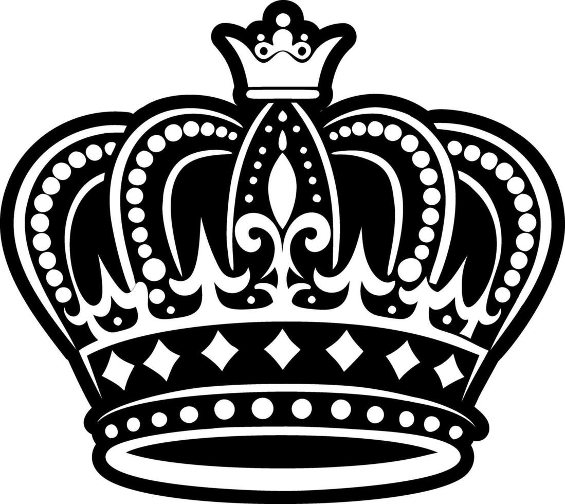 Crown tattoo icon in solid style vector