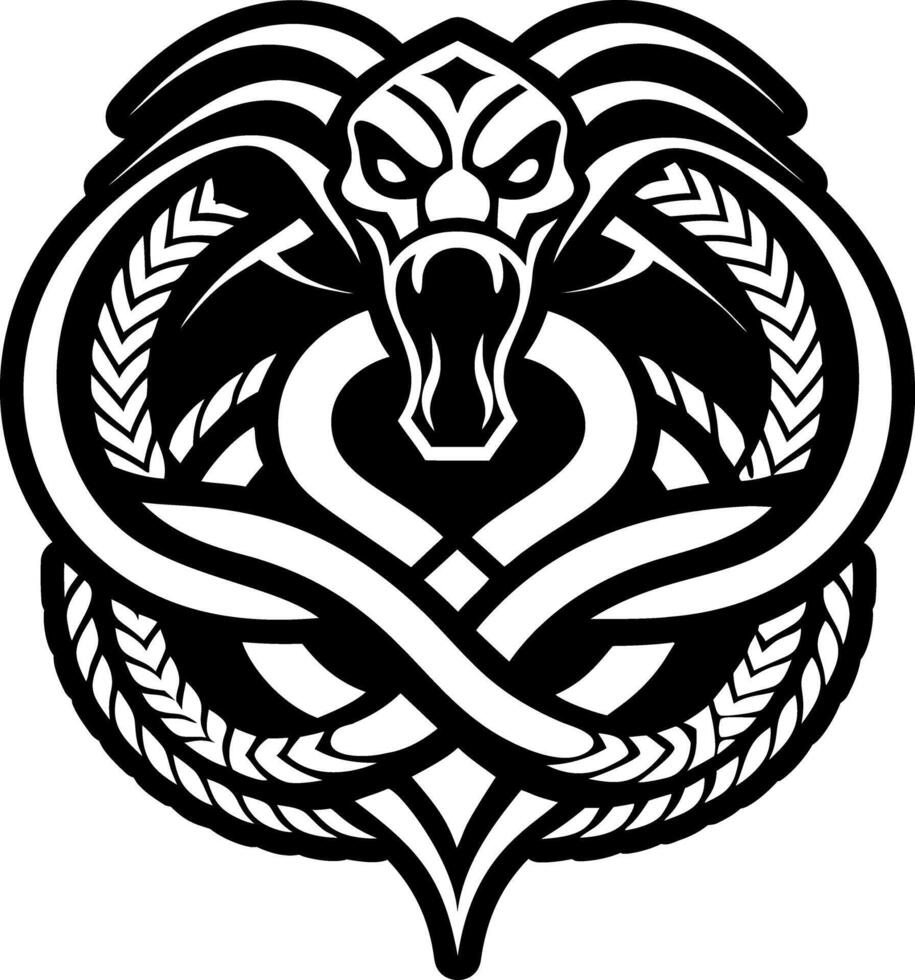 A filled style icon of serpent tattoo symbol vector