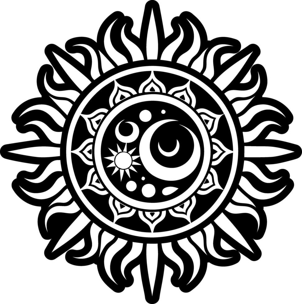 Eclipse symbol icon in glyph style vector