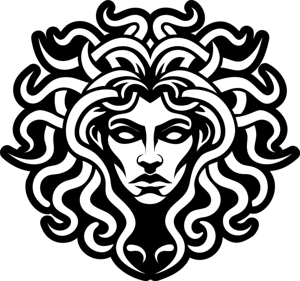A filled style icon of medusa head vector