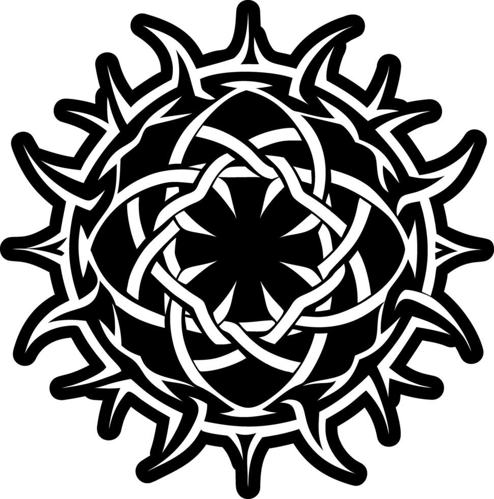 Thorn tattoo icon in glyph style vector