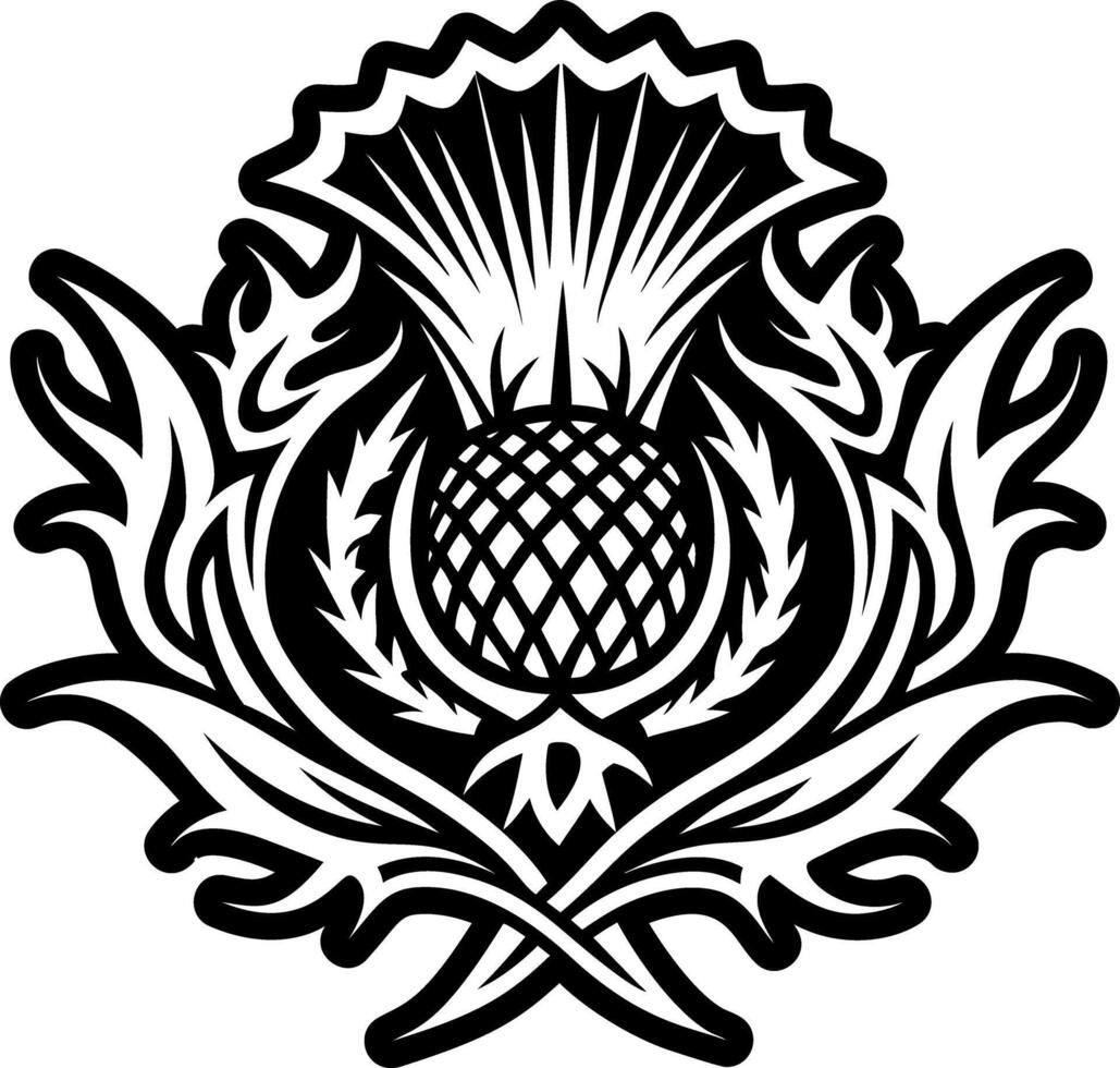 A solid style icon of thistle tattoo symbol vector