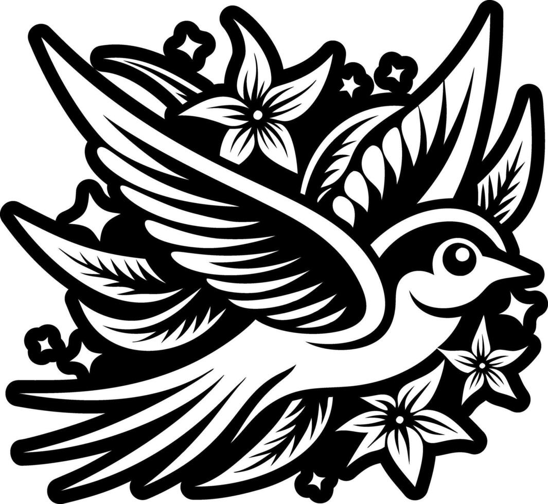 Swallow bird icon in filled style vector