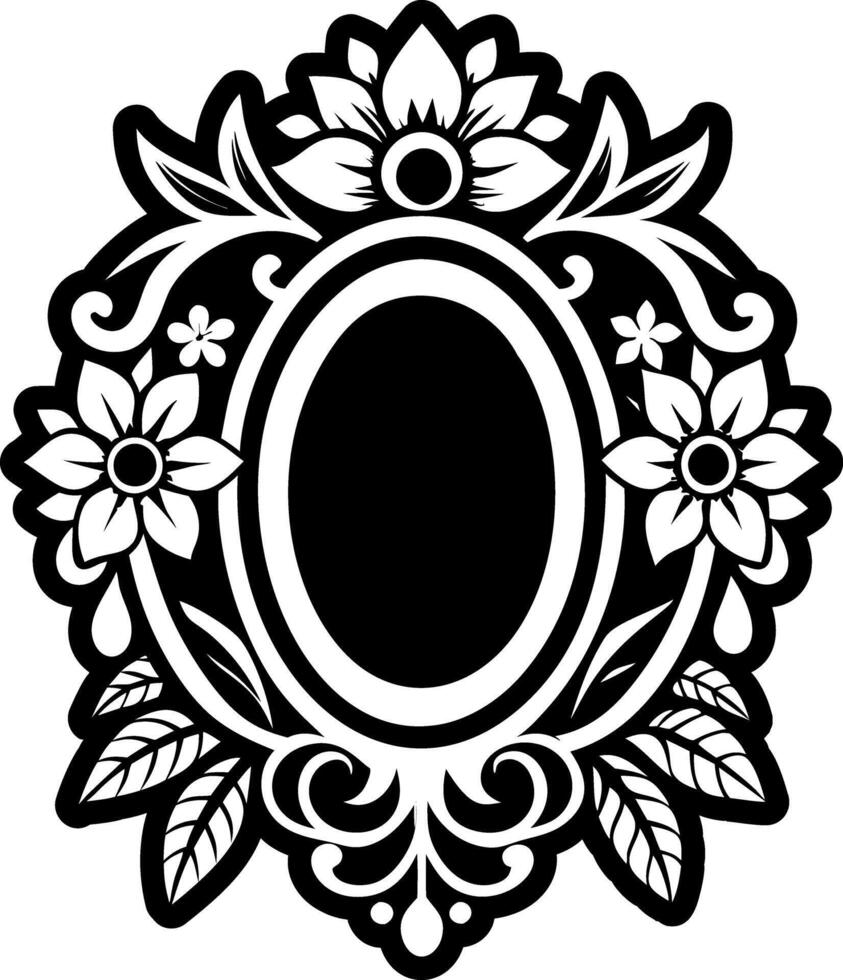 Vintage mirror icon in filled style vector