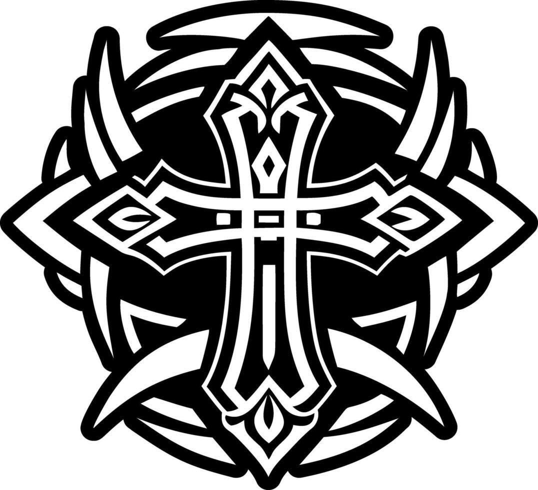 Cross banner icon in solid style vector
