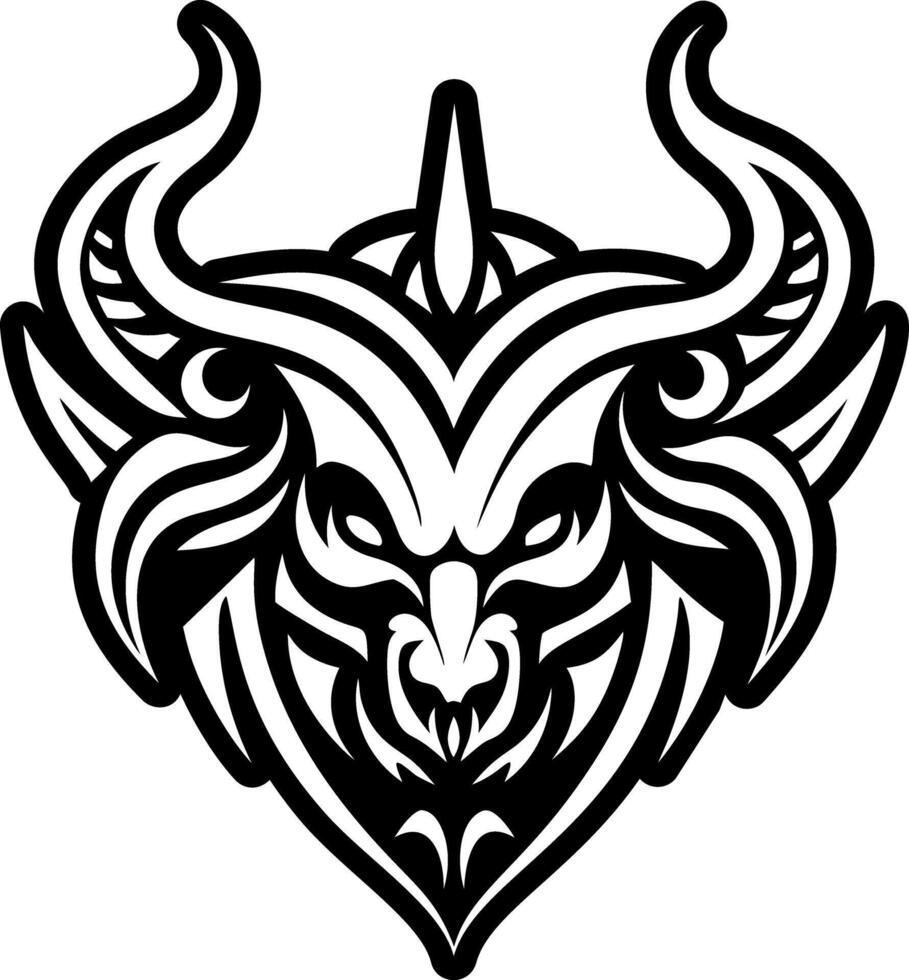 A filled style icon of demon tattoo vector