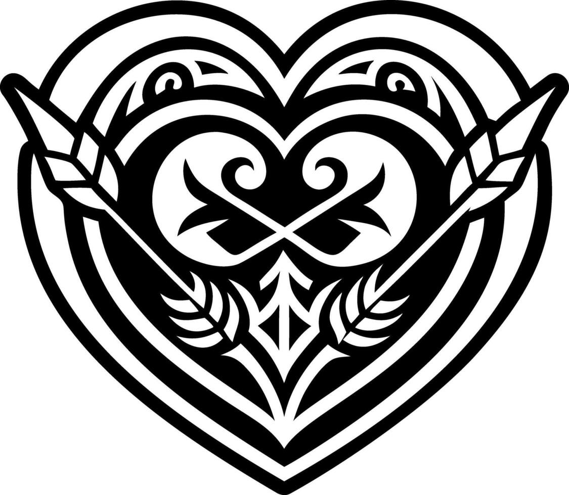 Heart tattoo icon designed in solid style vector