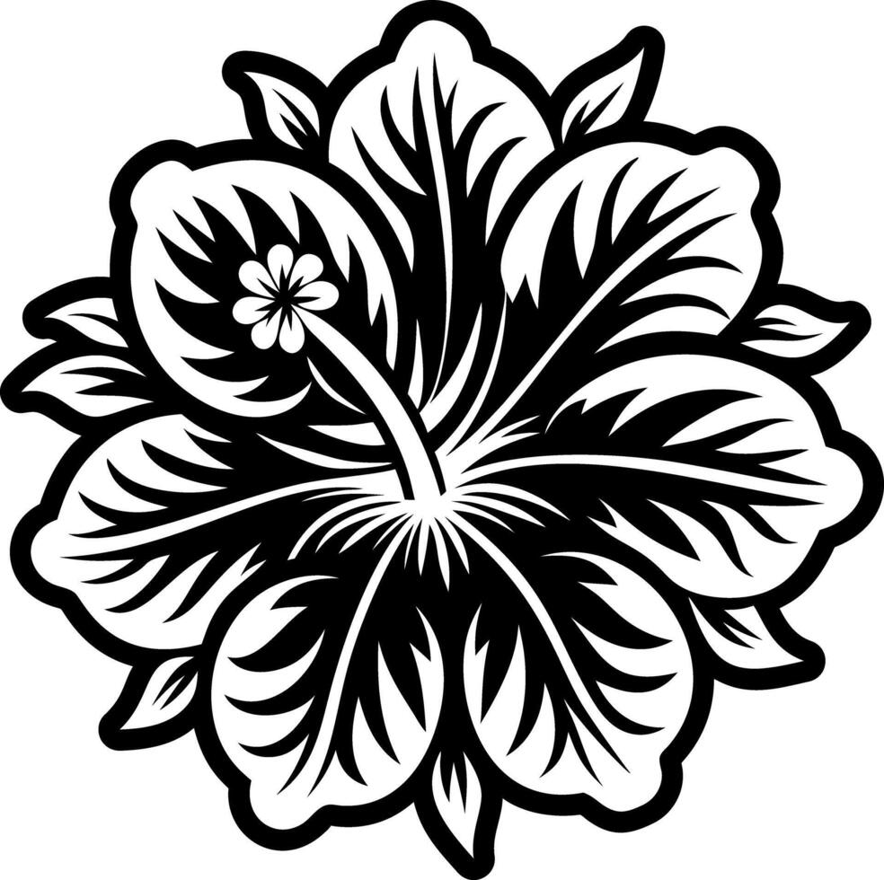 A filled style icon of hibiscus vector