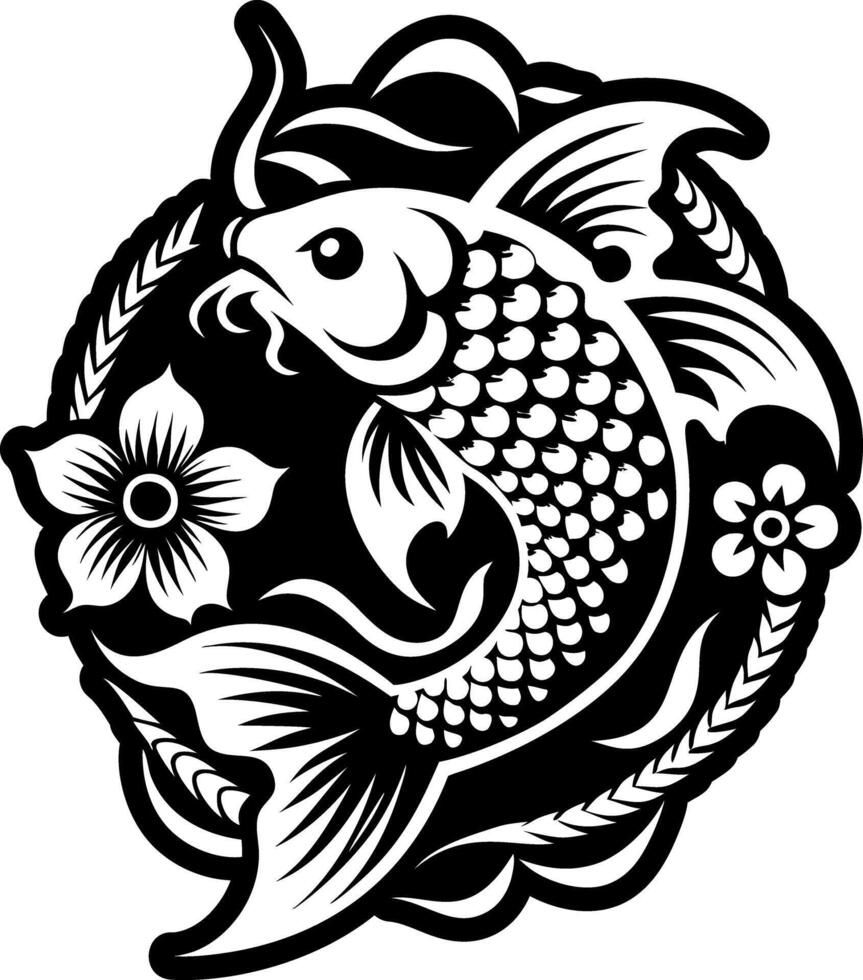 Glyph style icon of japanese fish vector