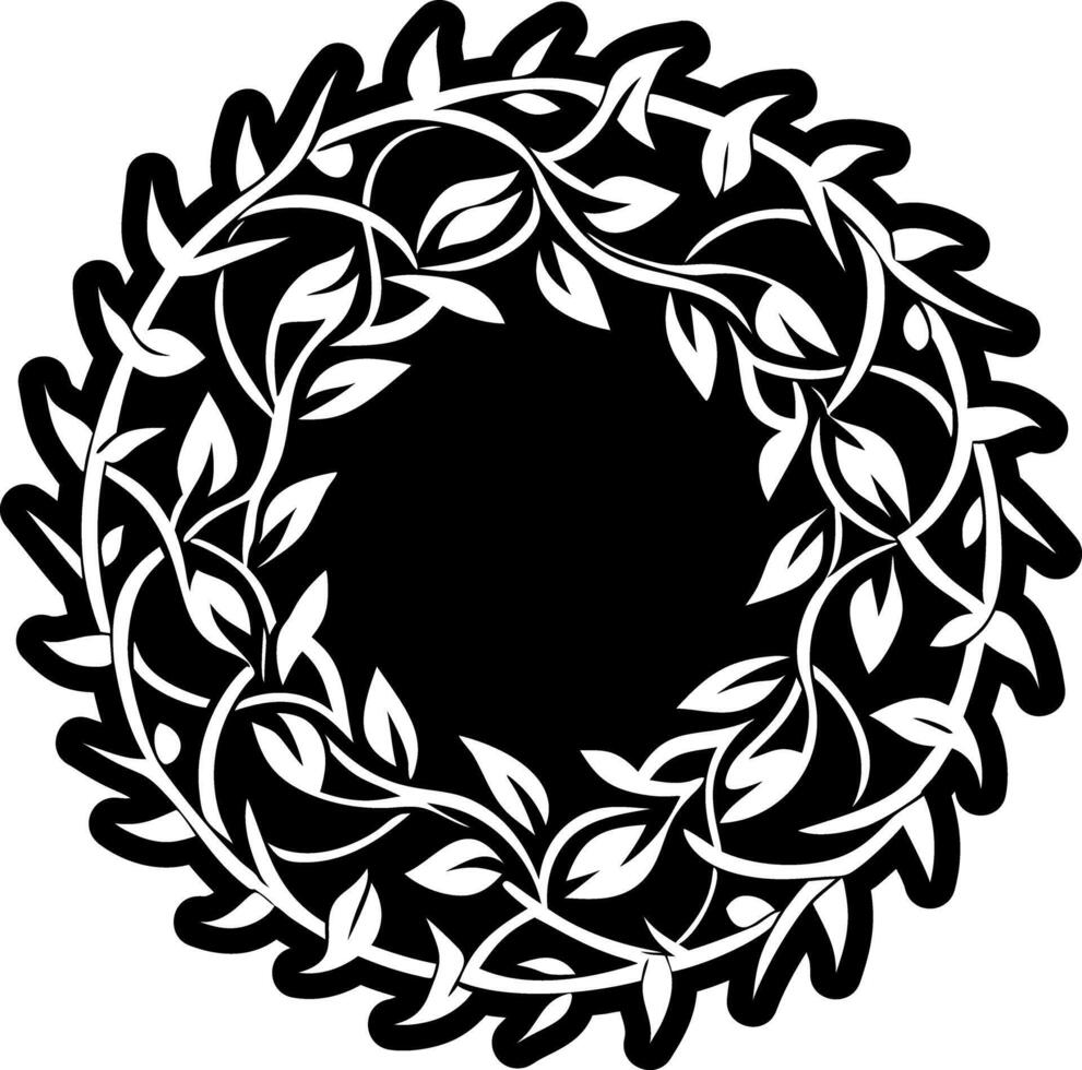 A filled style icon of wreath tattoo vector