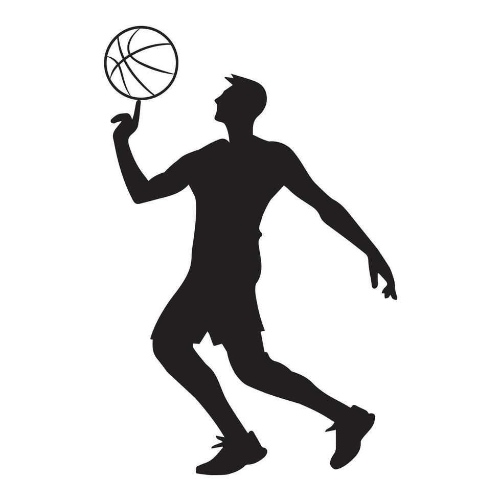 Dynamic Basketball Dunk Silhouette vector