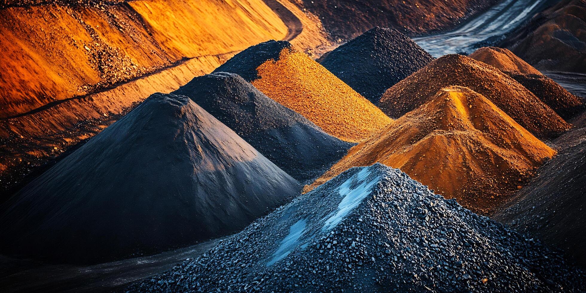 Pile of Gravel and Soil at Mining Site with Contrasting Colors and Textures photo