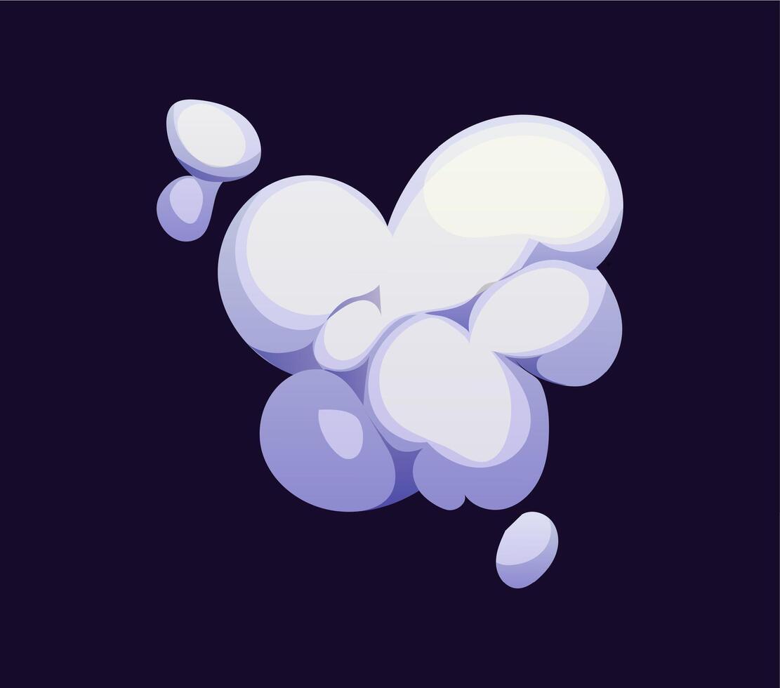 Smoke cloud, cartoon puff effect, comic fume blow vector