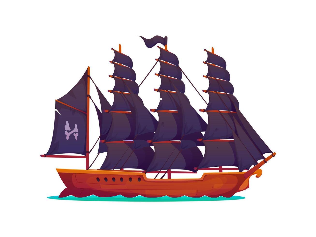 Corsair pirate historical brigantine sail ship vector
