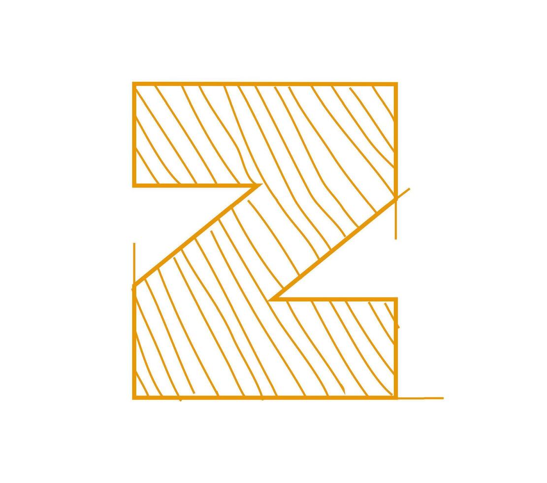School education font sketch Z handwritten letter vector