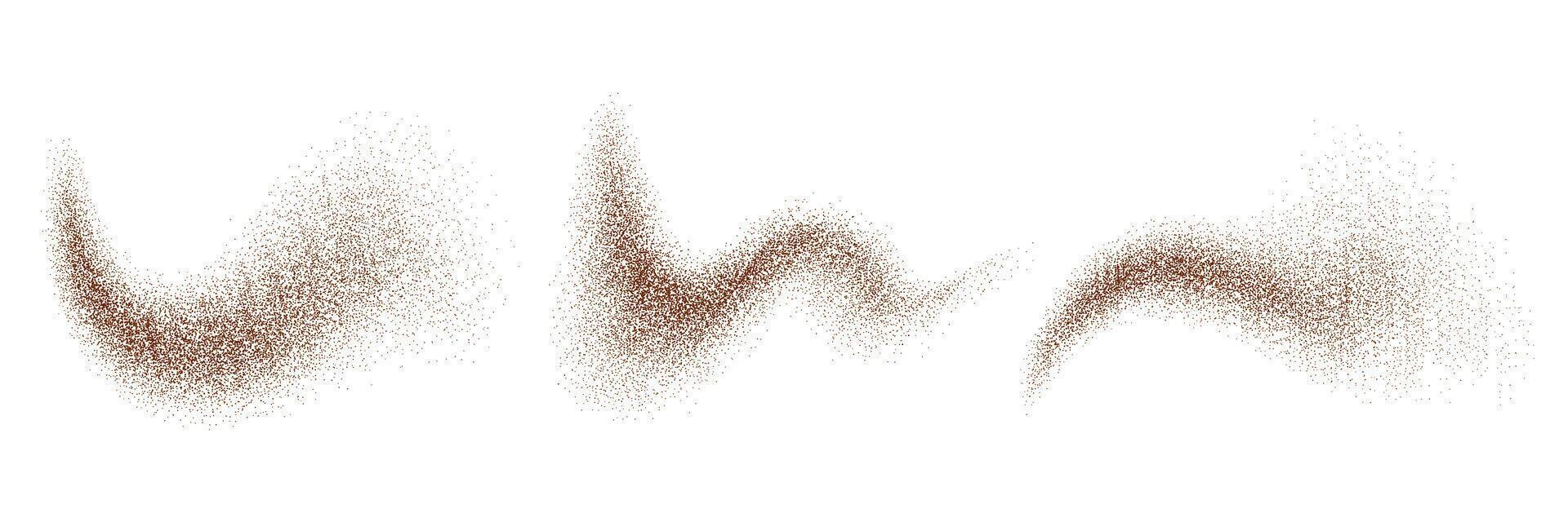 Coffee and chocolate powder dust, cocoa scatters. vector