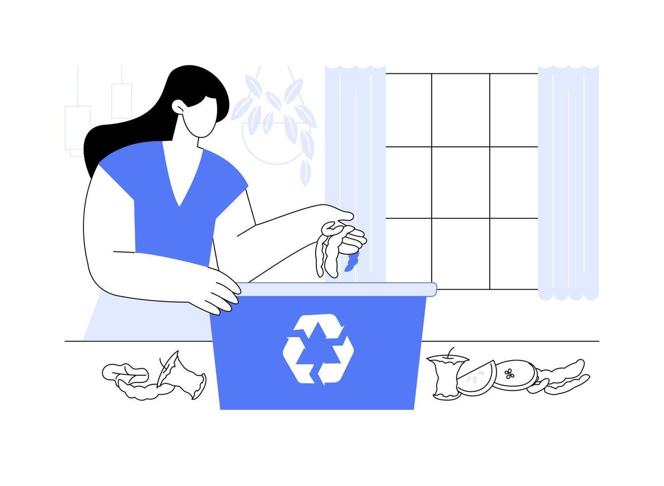 Home composting isolated cartoon illustrations. vector