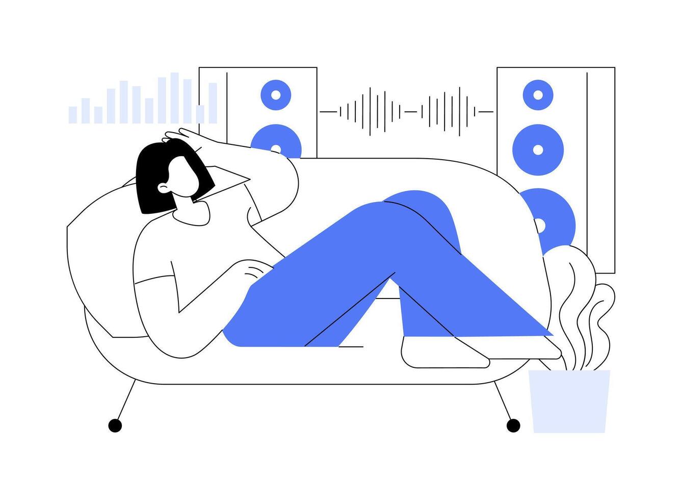 Audiophile room isolated cartoon illustrations. vector