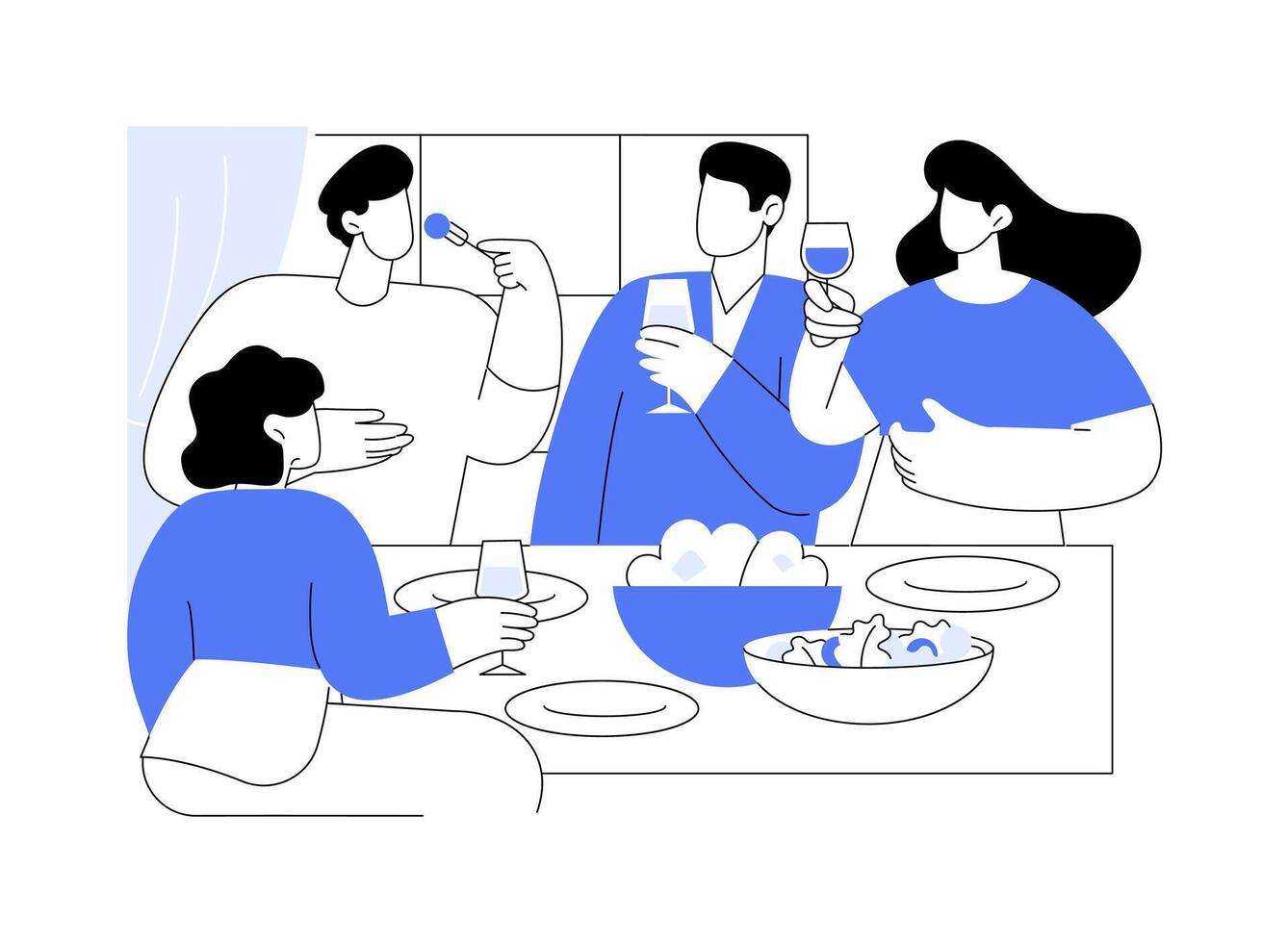 Prepare Sunday brunch isolated cartoon illustrations. vector