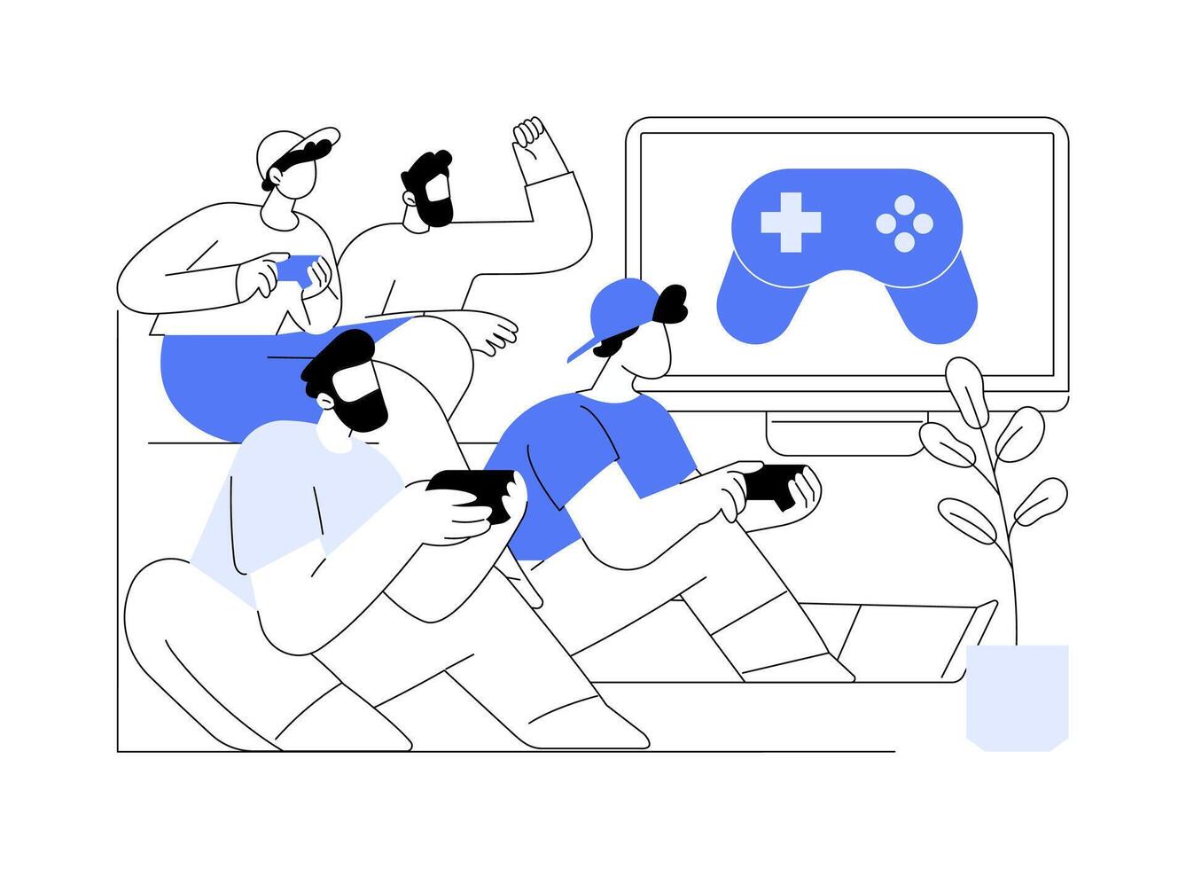 Game night isolated cartoon illustrations. vector