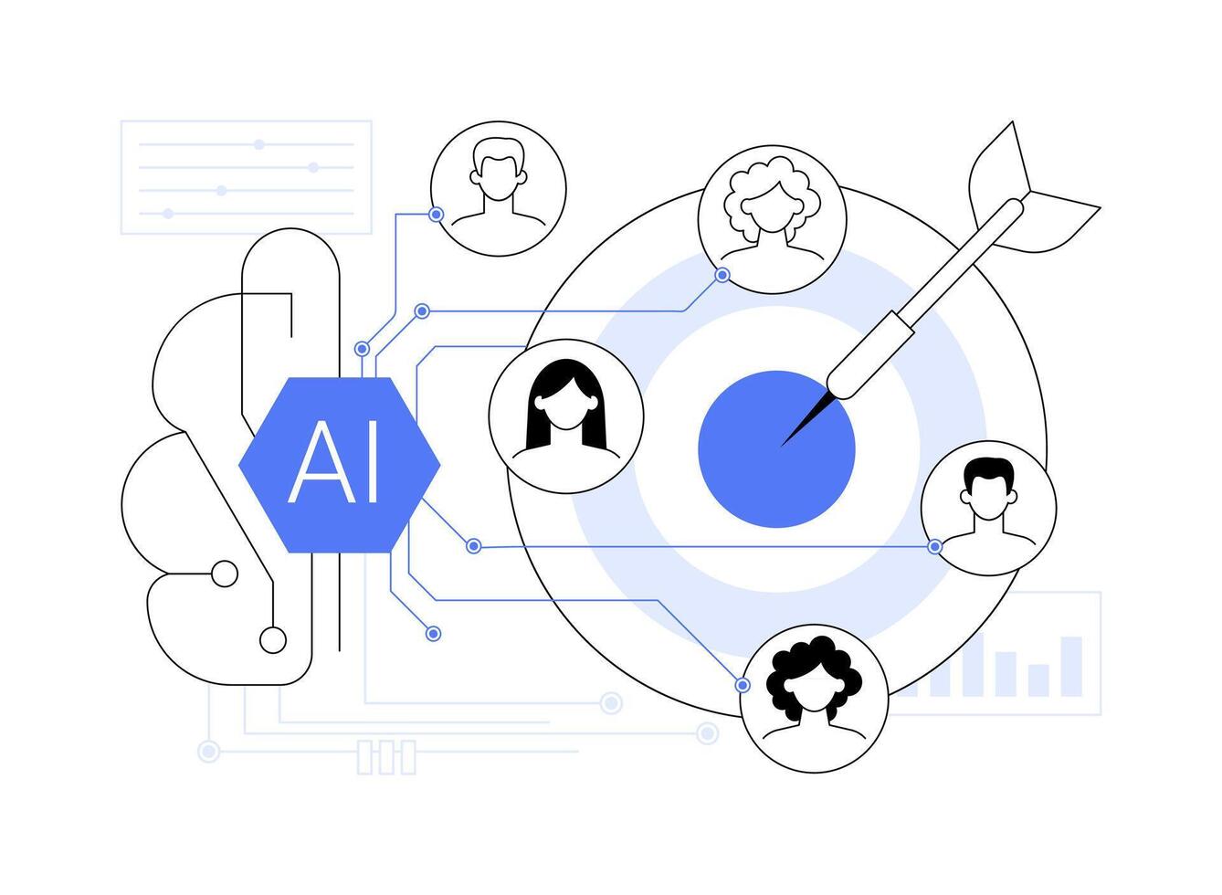 AI-Driven Account-Based Marketing abstract concept illustration. vector