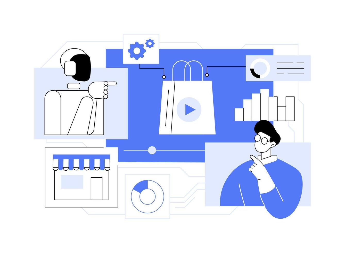 AI-Driven Product Demos abstract concept illustration. vector
