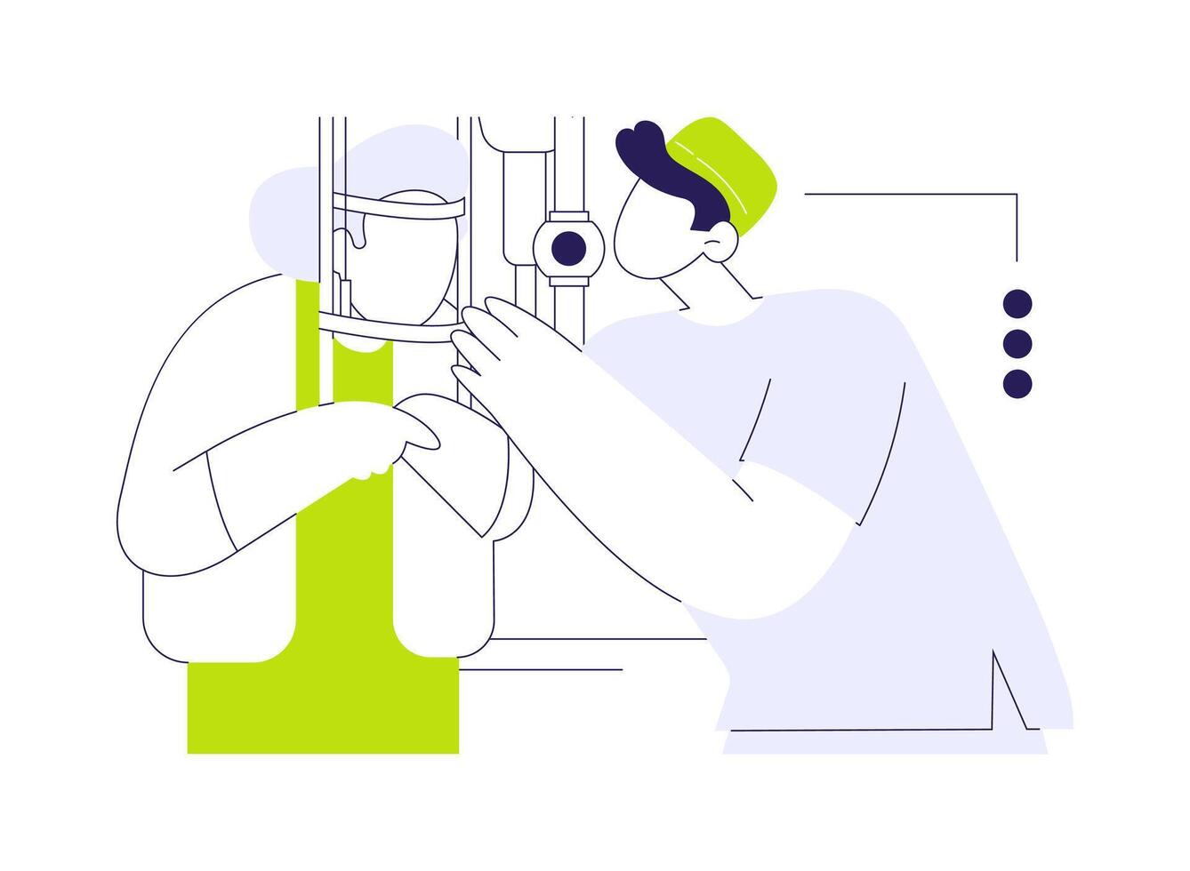 Refraction test abstract concept illustration. vector