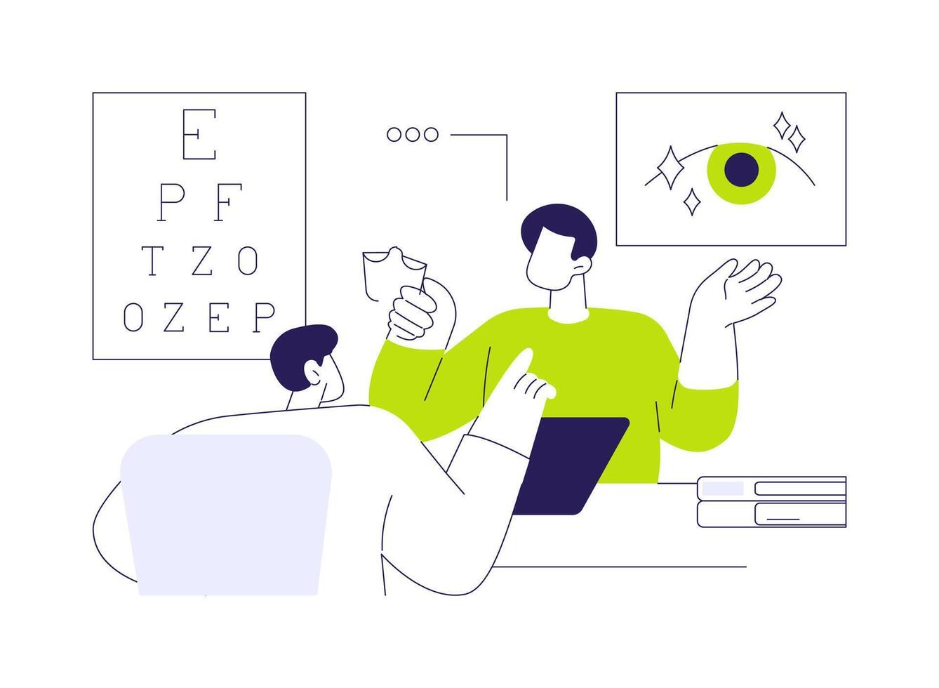 Eye sight improvement abstract concept illustration. vector