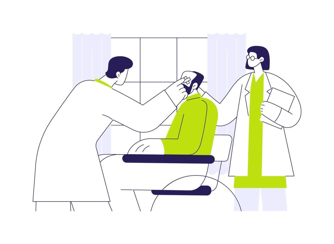 Cataract surgery recovery abstract concept illustration. vector