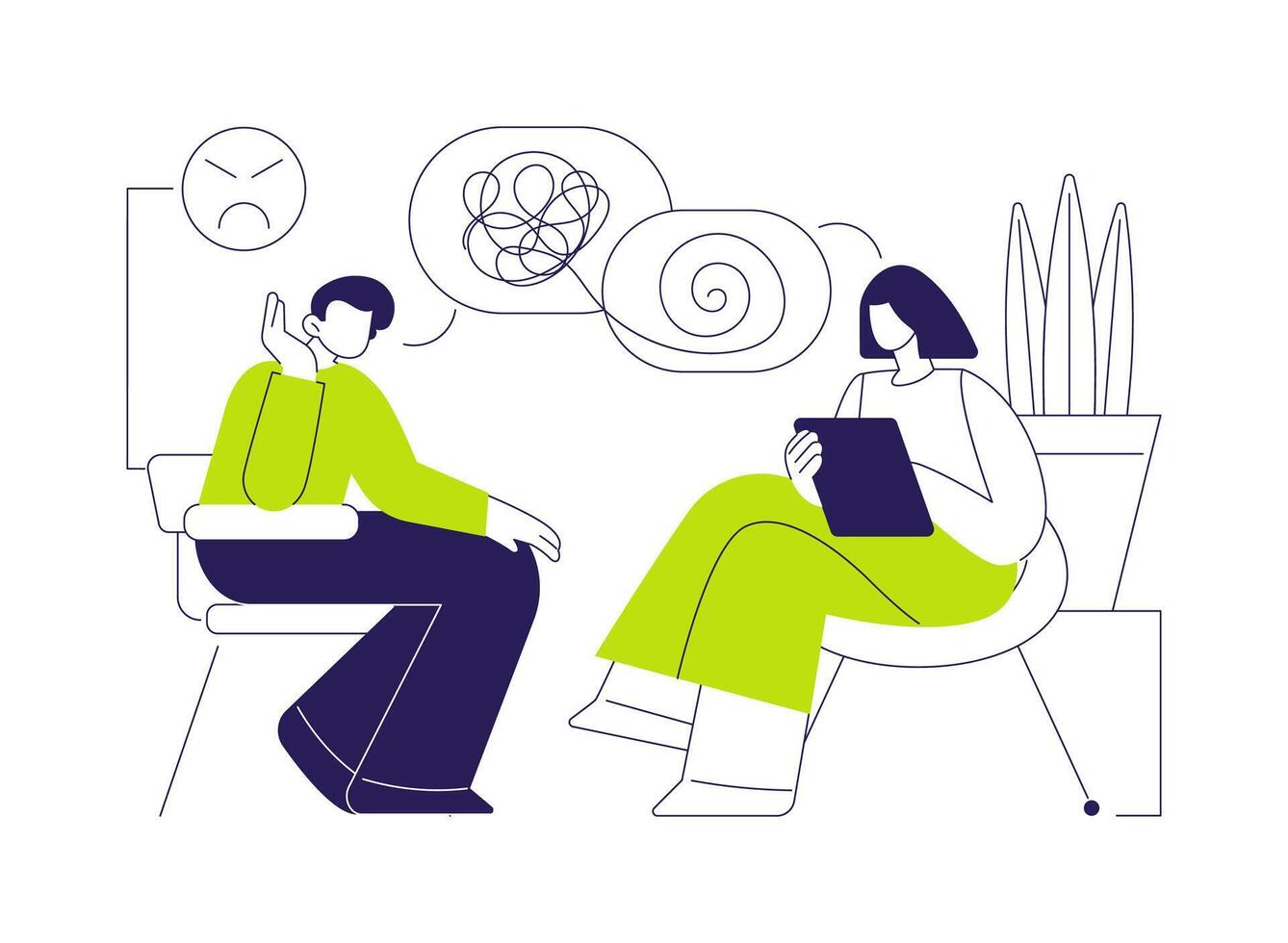 Talk therapy abstract concept illustration. vector