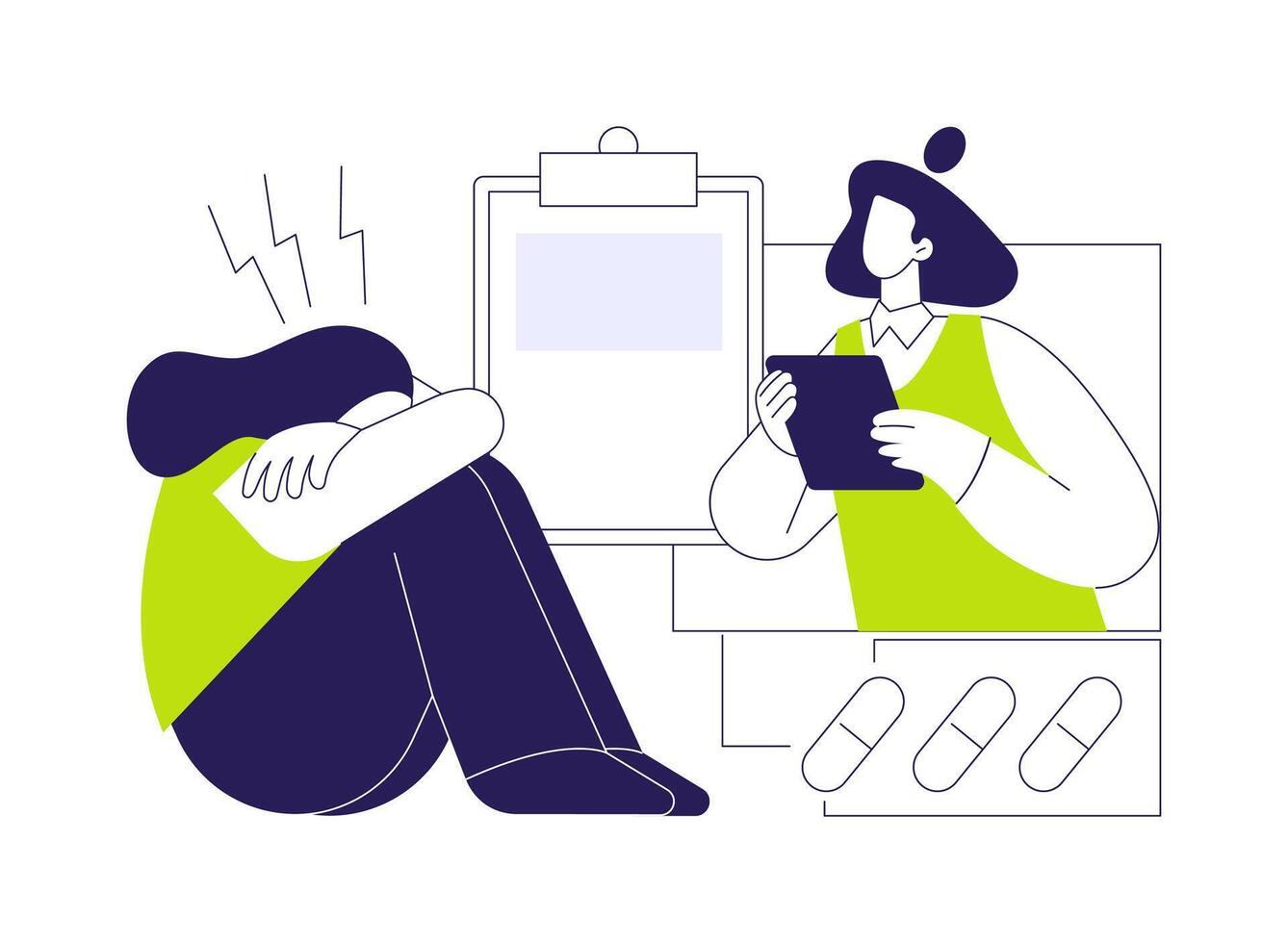 Acute depression abstract concept illustration. vector