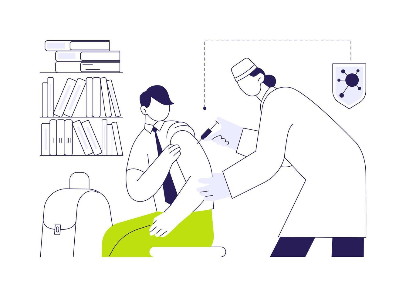 School based vaccinations for teens abstract concept illustration. vector