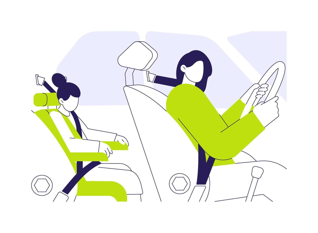 Child passenger safety abstract concept illustration. vector