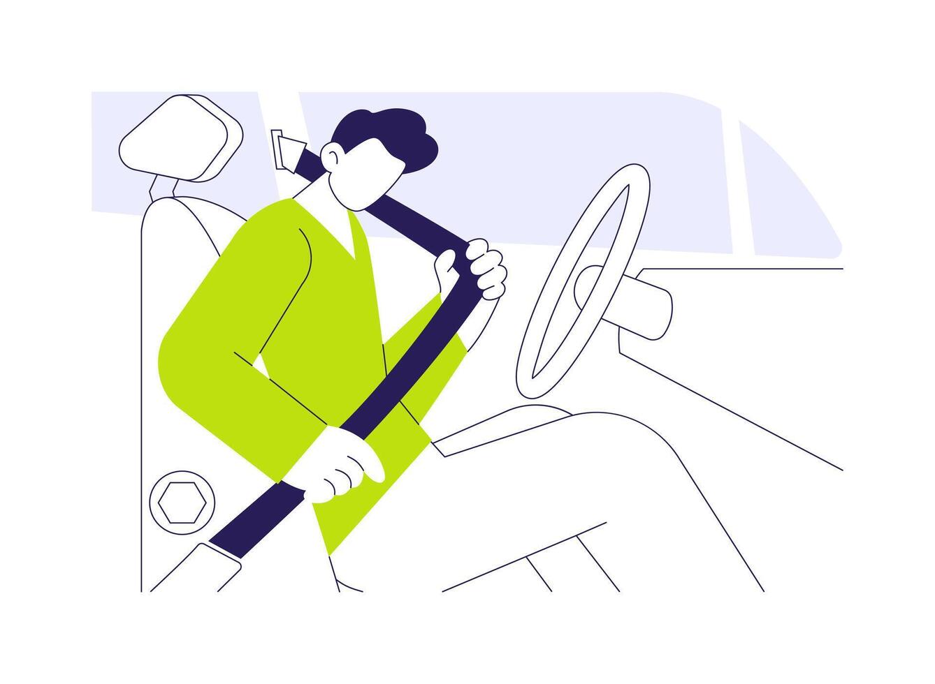 Seat belt laws abstract concept illustration. vector