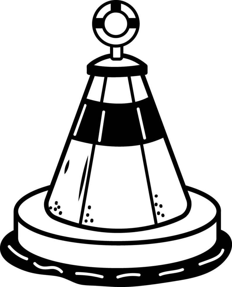 Navigational buoy icon in hand drawn style vector