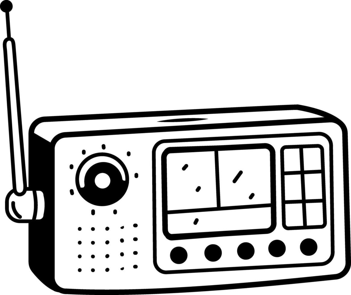 A hand drawn icon of marine radio vector