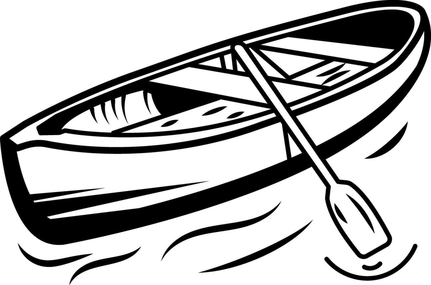 Sailing canoe icon in hand drawn style vector