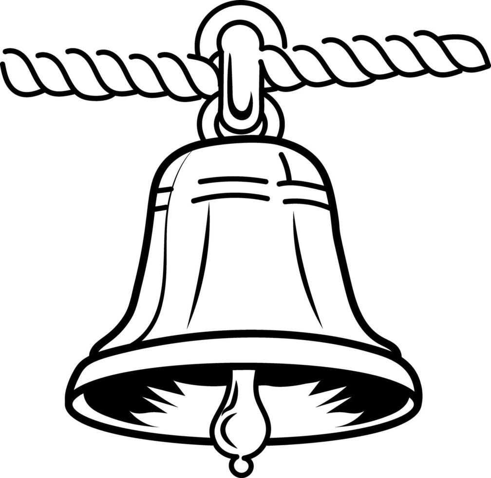 Hand drawn icon of nautical bell vector