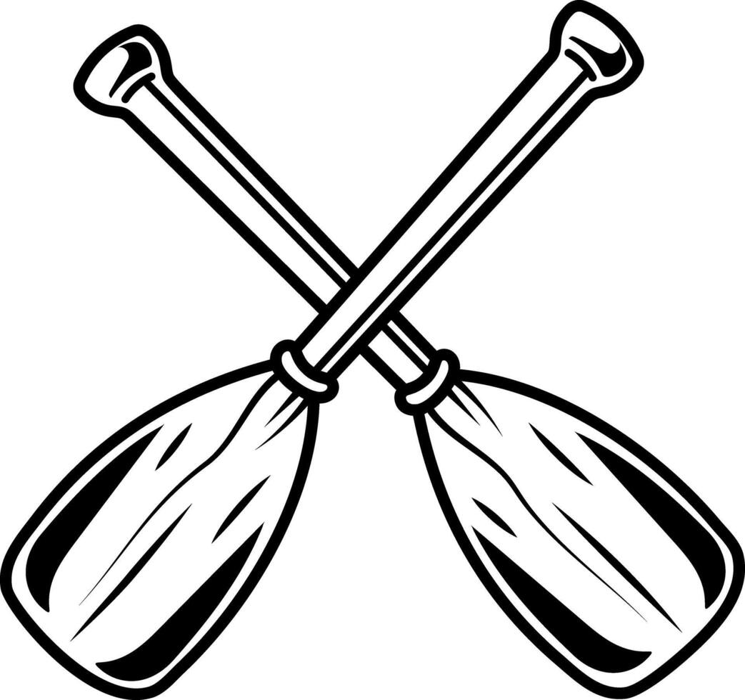 Boat oars icon in hand drawn style vector