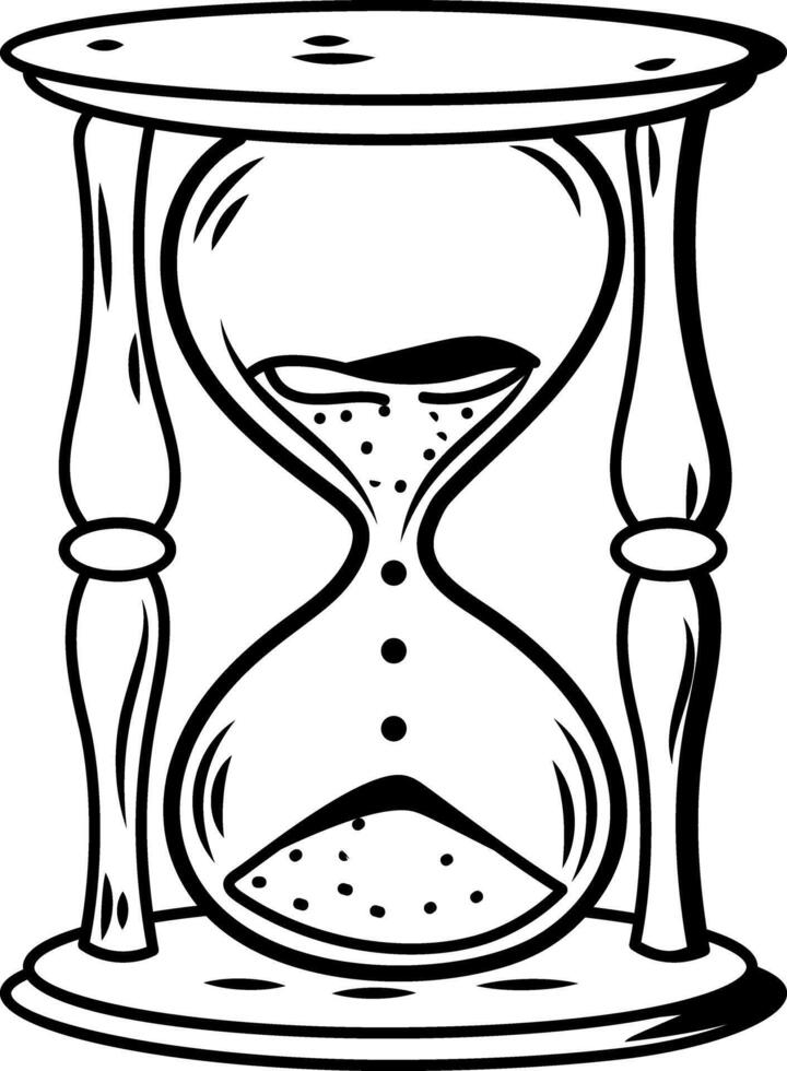 A sketchy style icon of sand watch vector